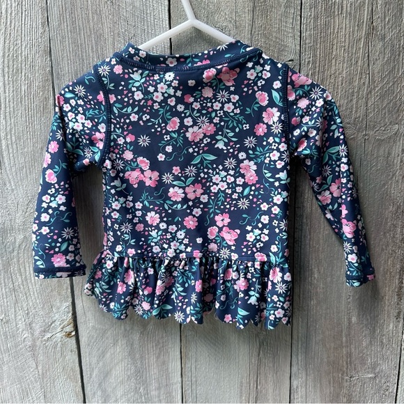 Toddler Girls Ruffle Butts Brand Moonlight Meadow Peplum Rash Guard Size 12-18 M - Picture 2 of 3